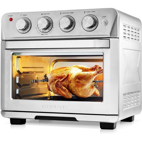  [아마존베스트]Ovente Stainless Steel Multi-Function Air Fryer Toaster Oven Combo 26 Quart with Accessories, 1700 Watt Countertop Rotisserie Convection Oven & Dehydrator for Chicken Pizza Veggie,