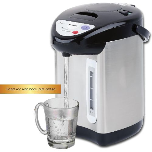  Ovente WA32S 3.2 Liter Insulated Water Dispenser with Boiler and Keep Warm Function,Black Stainless Steel