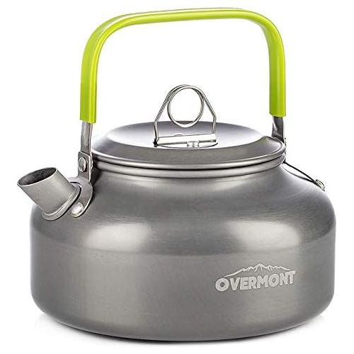  [아마존베스트]Overmont Camping Kettle Teapot Kettle Coffee Pot Camping Cookware Set Outdoor Crockery Set Cooking Pot Set Barbecue Picnic Pot Portable Aluminium FDA Approved for Outdoor Use Picni