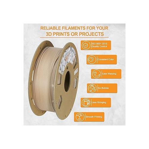  OVERTURE Rock PLA Filament 1.75mm, Marble PLA 3D Printer Filament 1kg Spool (2.2lbs), Dimensional Accuracy +/- 0.02 mm, Fit Most FDM Printer (Sedimentary Rock)