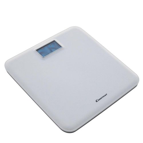  OVI Digital Body Weight Bathroom Scale with Step-On Technology,Leather Look Plastic,400 Pounds Scales,Black