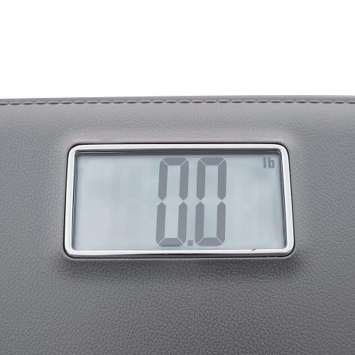  OVI Digital Body Weight Bathroom Scale with Step-On Technology,Leather Look Plastic,400 Pounds Scales,Black