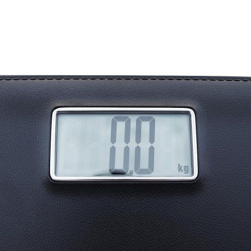  OVI Digital Body Weight Bathroom Scale with Step-On Technology,Leather Look Plastic,400 Pounds Scales,Black