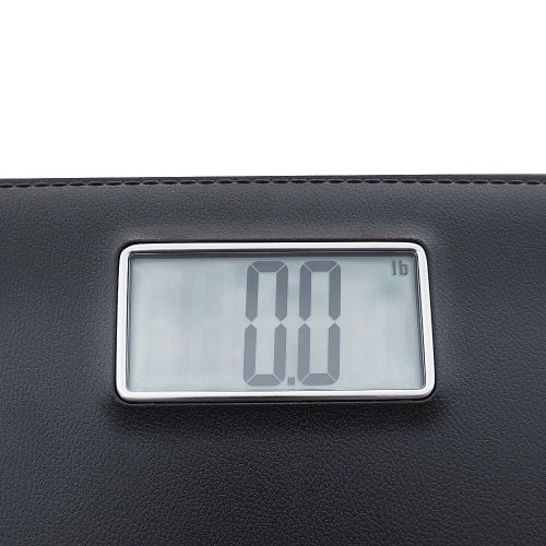  OVI Digital Body Weight Bathroom Scale with Step-On Technology,Leather Look Plastic,400 Pounds Scales,Black