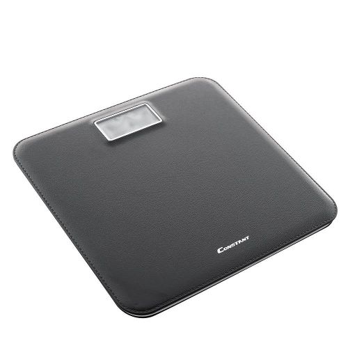  OVI Digital Body Weight Bathroom Scale with Step-On Technology,Leather Look Plastic,400 Pounds Scales,Black