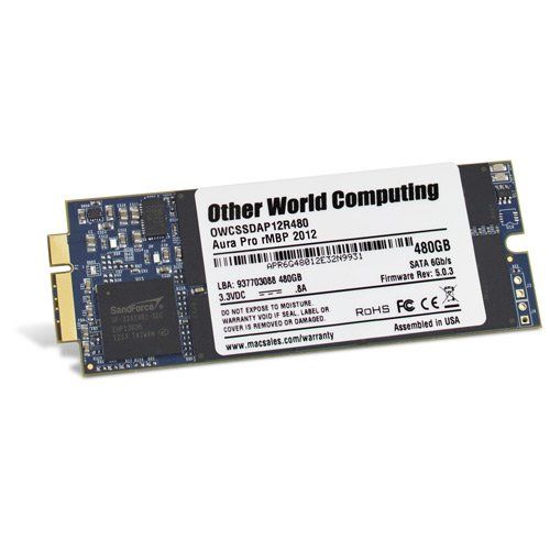  OWC 480GB Aura Pro 6G Solid-State Drive for 2012-2013 MacBook Pro with Retina Display.