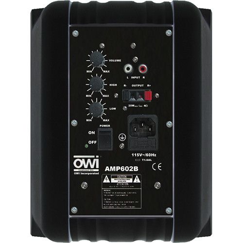  OWI Inc. Amplified Surface Mount Speaker with 115V Power Supply (Black)