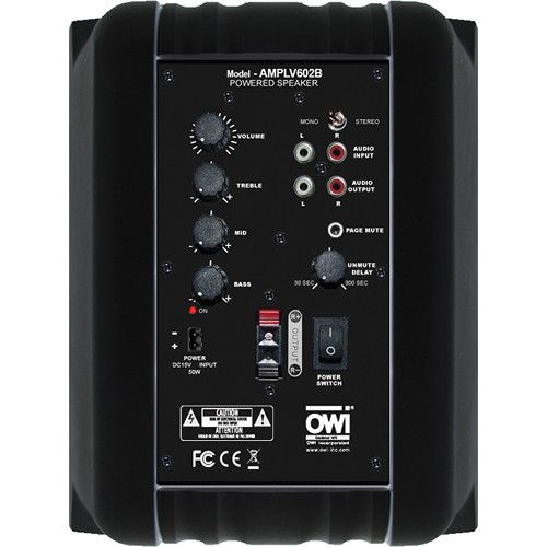  OWI Inc. Self-Amplified, Surface Mount, Low-Voltage Speaker Combo (Black)