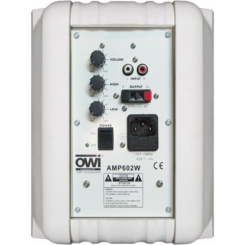  OWI Inc. Amplified Surface Mount Speaker with 115V Power Supply (White)