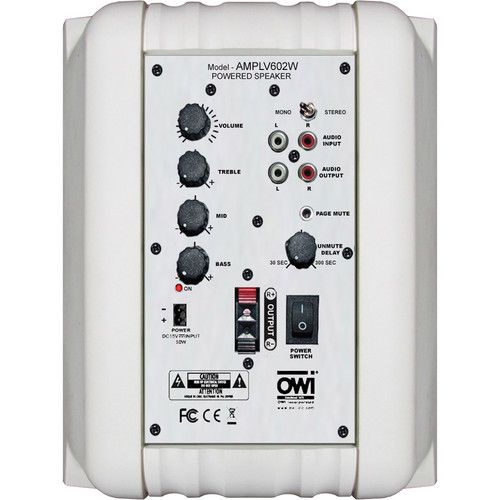  OWI Inc. Self-Amplified, Surface Mount, Low-Voltage Speaker Combo (White)