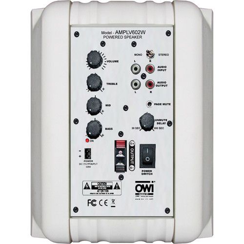  OWI Inc. Low-Voltage Amplified Surface Mount Speaker Combination (White)