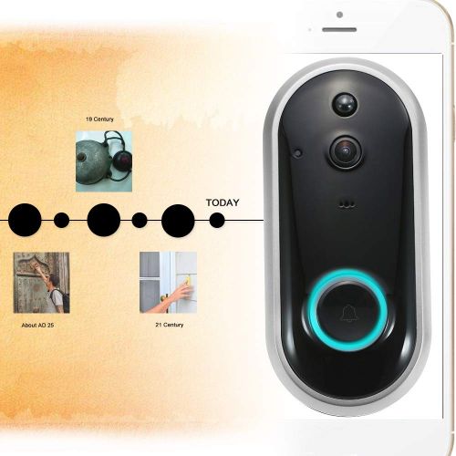  Smart WiFi 1080P Security Doorbell OWSOO Visual Recording Night Vision PIR Motion Detection Low Power Consumption Phone APP Remote Home Monitoring(TF Card&Battery are Not Included)