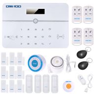 OWSOO Home Burglar Security Alarm System 433MHz Wireless Auto-dial PSTN LCD Display Remote Control With 9pcs Window Sensors +4pcs PIR Motion Sensors +1pcs Water Intrusion Leakage S