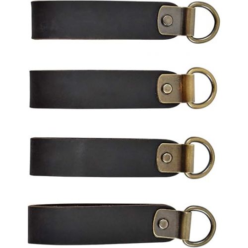  OX Toos Pro Oil Tanned Leather Tool Belt Suspenders - Heavy Duty & Padded Support w/Adjustable Chest Strap