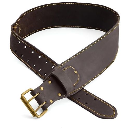  OX Tools OX-P263303 3 Inch Oil Tanned Tool Belt, Heavy Duty Adjustable Buckle Full Grain Leather For Construction, Extra Wide, Adjusts For Waist 29