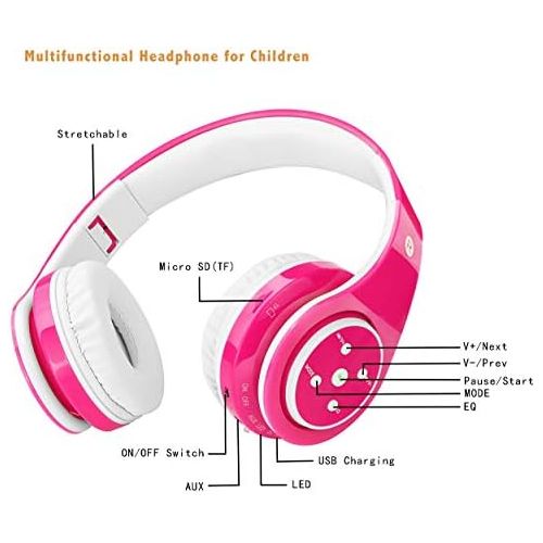  [아마존 핫딜]  [아마존핫딜]OXENDURE Kabellose Bluetooth Faltbare Kopfhoerer fuer Kinder Jugendliche Leicht tragbare Headset mit Mikrofon Sportkopfhoerer Hi-Fi Audio Lautstarkebeschankung Over Ear Stereo Buegelkopfhoerer.R