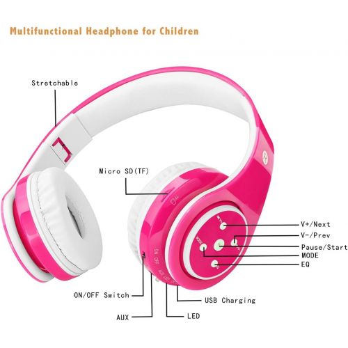  [아마존 핫딜]  [아마존핫딜]OXENDURE Kabellose Bluetooth Faltbare Kopfhoerer fuer Kinder Jugendliche Leicht tragbare Headset mit Mikrofon Sportkopfhoerer Hi-Fi Audio Lautstarkebeschankung Over Ear Stereo Buegelkopfhoerer.R