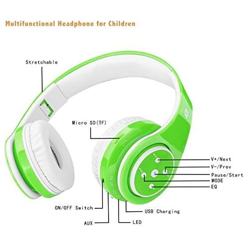  [아마존 핫딜]  [아마존핫딜]OXENDURE Kabellose Bluetooth Kopfhoerer fuer Kinder Jugendliche ab 5 Kabelloser Kopfhoerer Over Ear mit Lautstarkebegrenzung inkl. Radio on Ear drahtloser Faltbarer Kopfhoerer mit Mikrofon HiFi