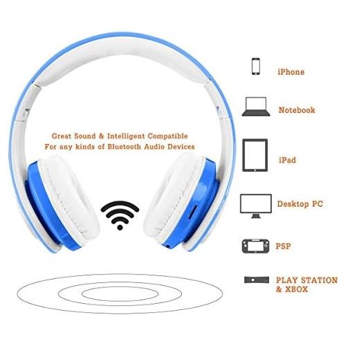  [아마존베스트]OXENDURE Wireless Bluetooth Headphones for Children & Teenagers from 5 Years - Wireless Over Ear Headphones with Volume Limit Including Radio - On-Ear Wireless Foldable Headphones with Micr