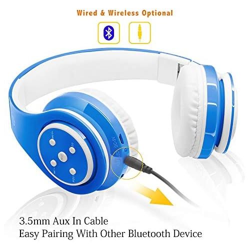  [아마존베스트]OXENDURE Wireless Bluetooth Headphones for Children & Teenagers from 5 Years - Wireless Over Ear Headphones with Volume Limit Including Radio - On-Ear Wireless Foldable Headphones with Micr