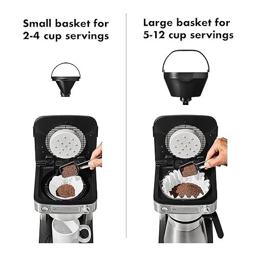 옥소 OXO Brew 12-Cup Coffee Maker With Podless Single-Serve Function,Silver