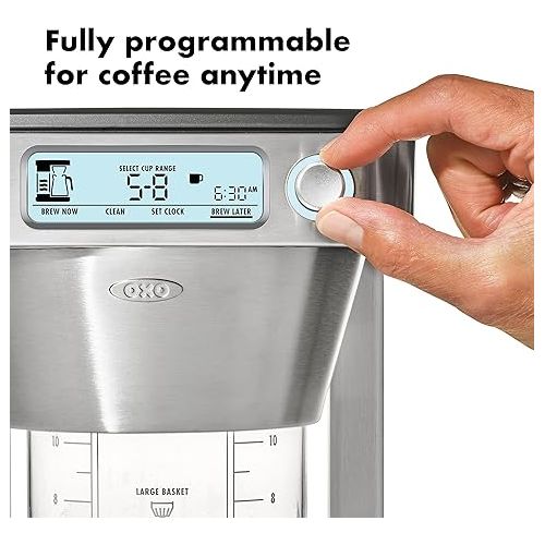 옥소 OXO Brew 12-Cup Coffee Maker With Podless Single-Serve Function,Silver