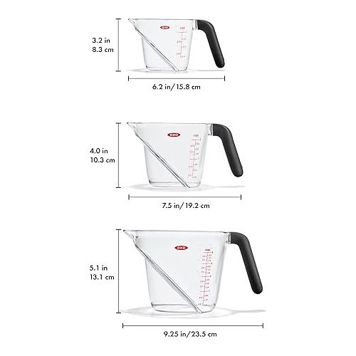 옥소 OXO Good Grips 3-Piece Angled Measuring Cup Set - Tritan Renew