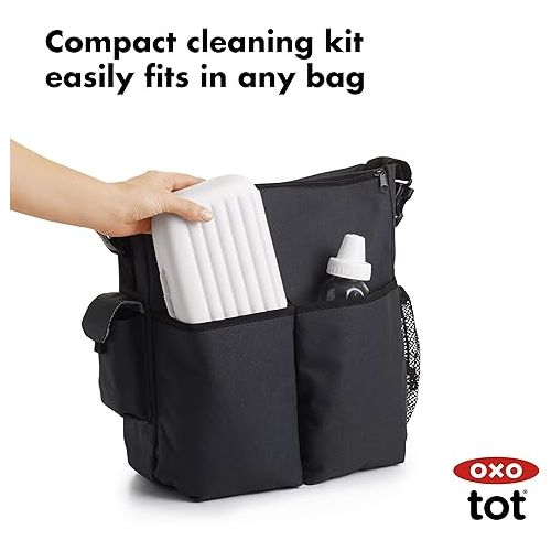 옥소 OXO Tot Travel Size Drying Rack with Bottle Brush- Gray