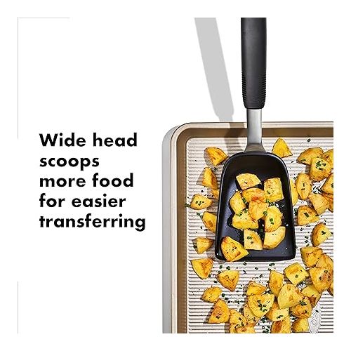 옥소 OXO Good Grips Sheet Pan Roasting Scoop for Vegetables and More, Black