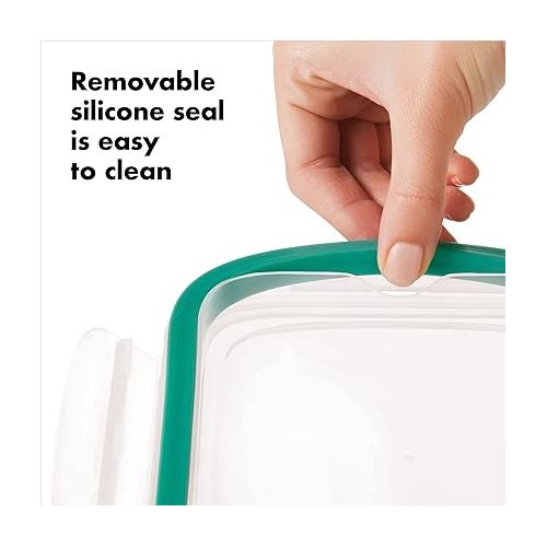 옥소 OXO Good Grips 3.5 Cup Smart Seal Glass Rectangle Food Storage Container, Clear (Pack of 2)