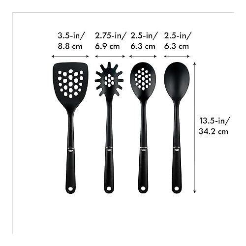 옥소 OXO Good Grips 4-Piece Nylon Tool Set, 2.3, Black