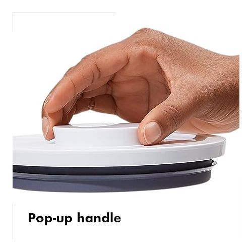 옥소 OXO Good Grips 3-Piece Mini Round POP Canisters | Includes three 0.6 Qt/0.6 L Airtight Food Storage Containers | Ideal for tea, sugar cubes | BPA Free | Dishwasher Safe