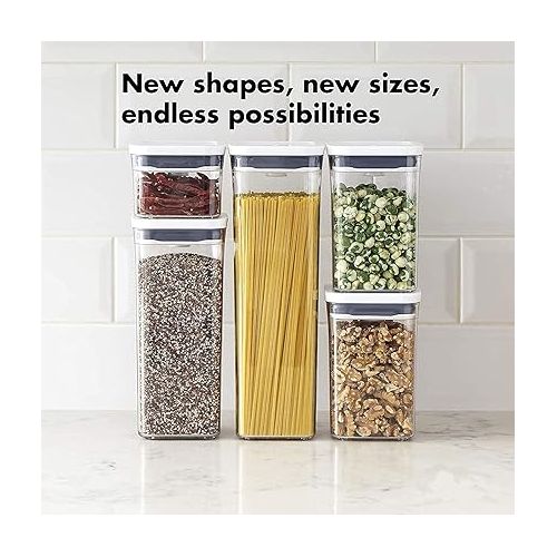 옥소 OXO Good Grips POP Container - Airtight Food Storage - 1.9 Qt Rectangle (Set of 4) for Granola and More