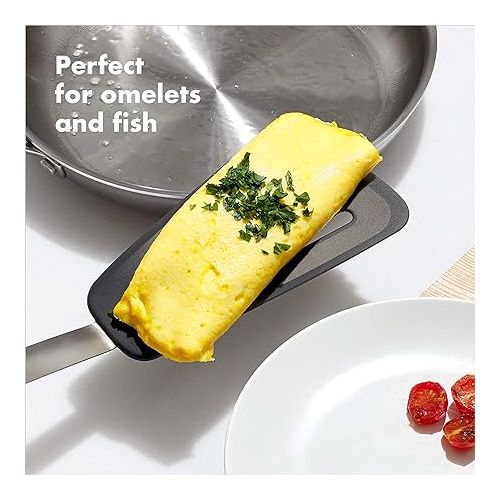 옥소 OXO Good Grips Silicone Flexible Omelet Turner,Black