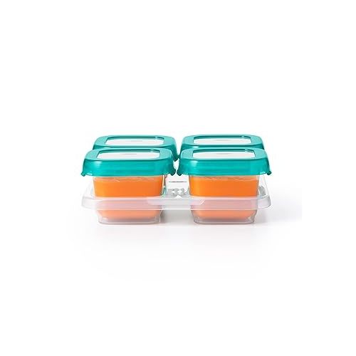 옥소 OXO Tot Baby Blocks Freezer Storage Containers Teal (4 Oz)