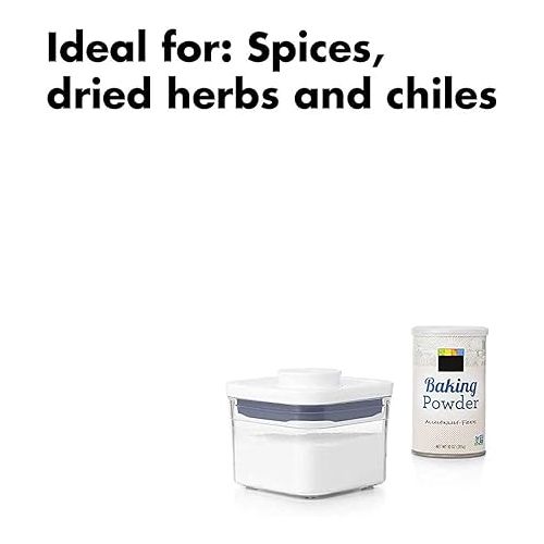 옥소 OXO Good Grips POP Container - Airtight Food Storage - 0.4 Qt Square (Set of 4) for Dried Herbs and More