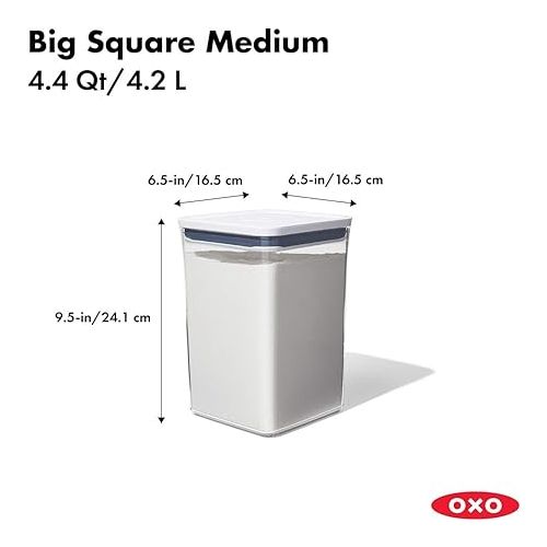 옥소 OXO Good Grips 6 Piece(3 Containers & 3 Scoops) Large Canister Set with Scoops, 4.4 qt each, White