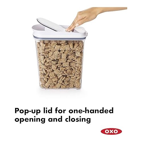 옥소 OXO Good Grips Airtight POP Large Cereal Dispenser (4.5 Qt) and OXO Good Grips 5.0 Qt POP Large Jar