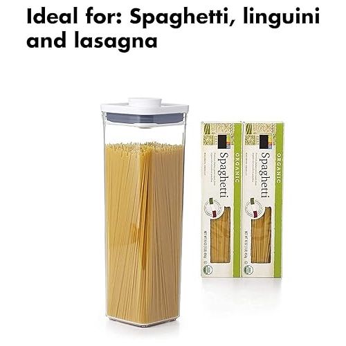 옥소 OXO Good Grips POP Container - Airtight Food Storage - 2.3 Qt Square (Set of 4) for Spaghetti and More