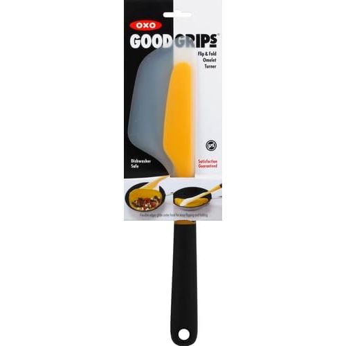 옥소 OXO Good Grips Flip and Fold Omelet Turner, Silicone, Clear/Yellow, Large