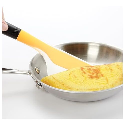 옥소 OXO Good Grips Flip and Fold Omelet Turner, Silicone, Clear/Yellow, Large