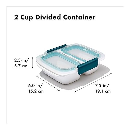 옥소 OXO Good Grips Prep & Go Leakproof 2 Cup Divided Container