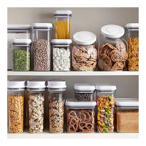 옥소 OXO Good Grips 10-Piece Airtight Food Storage POP Container Value Set, Standard Packaging,White,10 Piece