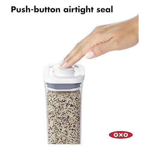 옥소 OXO Good Grips 3-PC Small Square Short POP Container Set, White,Grey