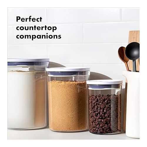 옥소 OXO Good Grips Round POP Container- 3.3 Qt for rice, pasta and more, White