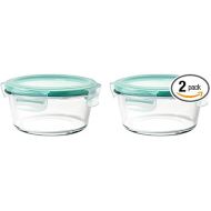 OXO Good Grips 4 Cup Smart Seal Leakproof Glass Round Airtight Food Storage Container (Pack of 2)