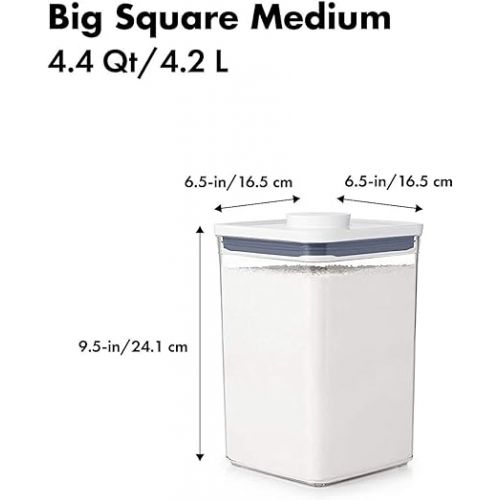 옥소 OXO Good Grips POP Container 4.4-Quart Square Airtight Food Storage for for Flour and More (Set of 4)