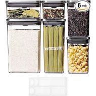 OXO Steel POP Food Storage Container 6-Piece Set with Labels, Grey