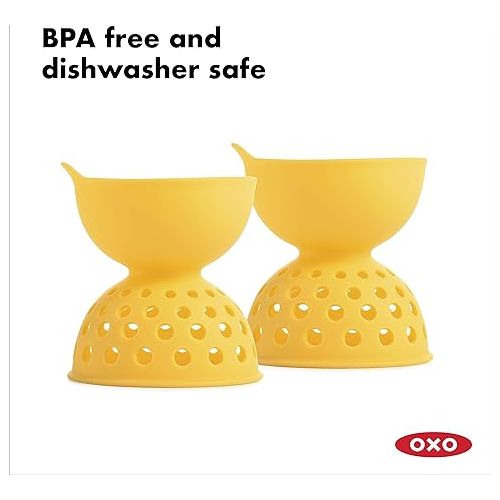 옥소 OXO Good Grips Silicone Egg Poachers (Set of 2),Yellow