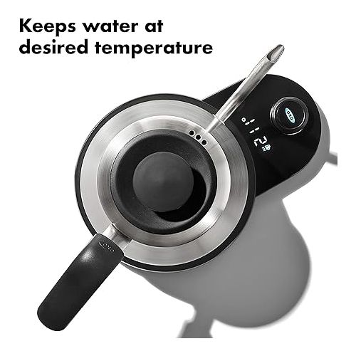 옥소 OXO Brew Gooseneck Electric Kettle - Hot Water Kettle, Pour Over Coffee & Tea Kettle, Adjustable Temperature, Built-In Brew Timer, Stainless Steel, 1L?